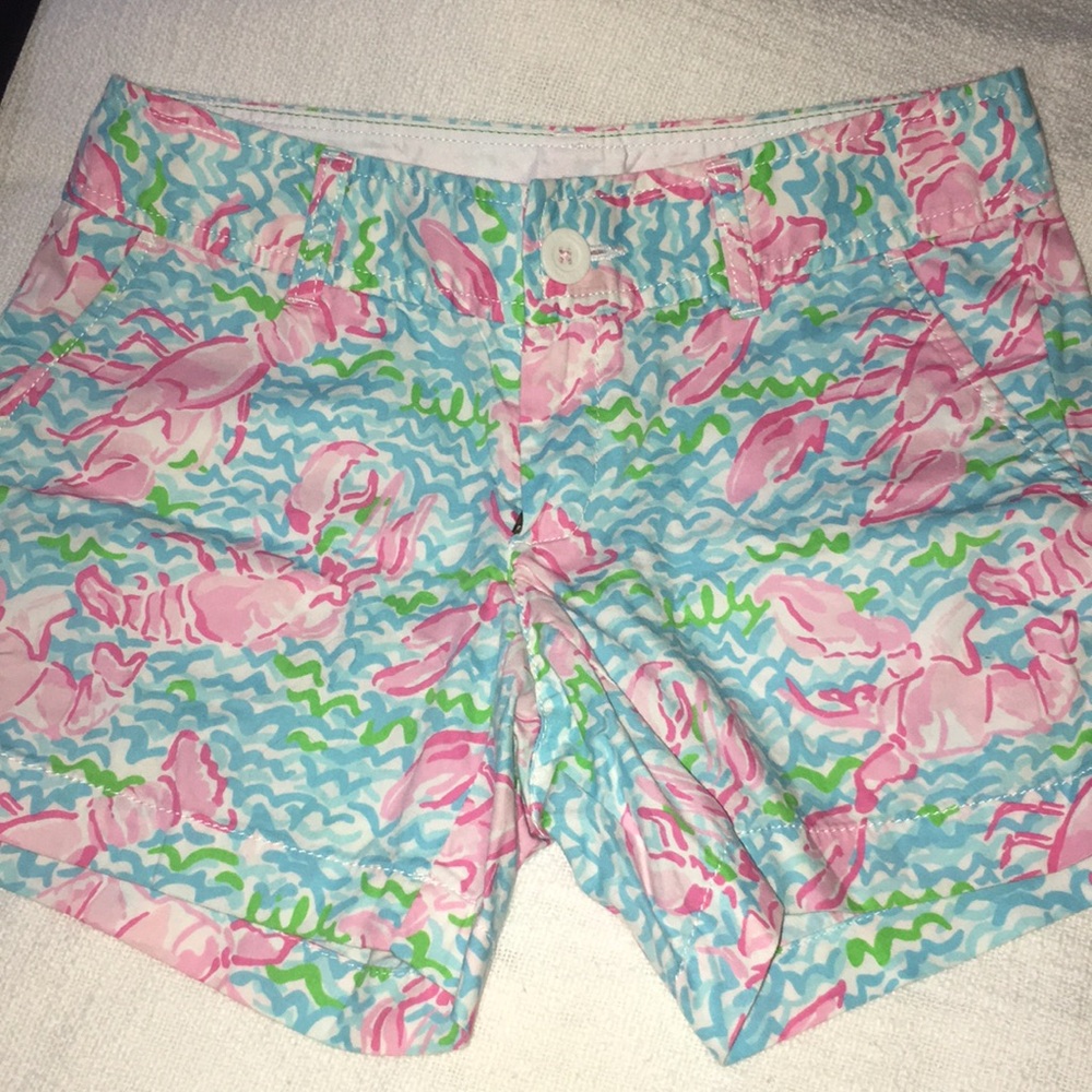 Lilly Pulitzer Callahan Shorts Size 0 Tropical Pink Lobster 5" Inseam